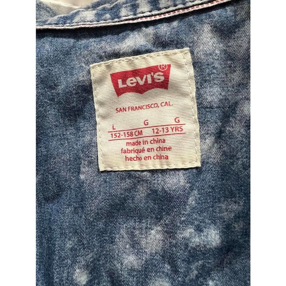 Levi's Girls Acid Wash Button Down Long Sleeve Dress Size 12-13 YRS - Picture 5 of 5